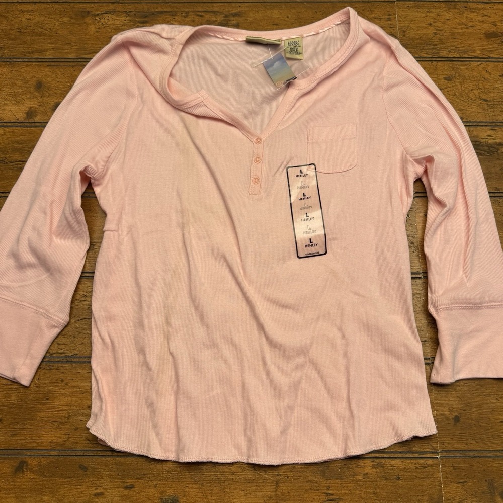 Route 66 Vintage NWT Kmart‎ Women's Pink Henley Top, Casual Style, Size Large
